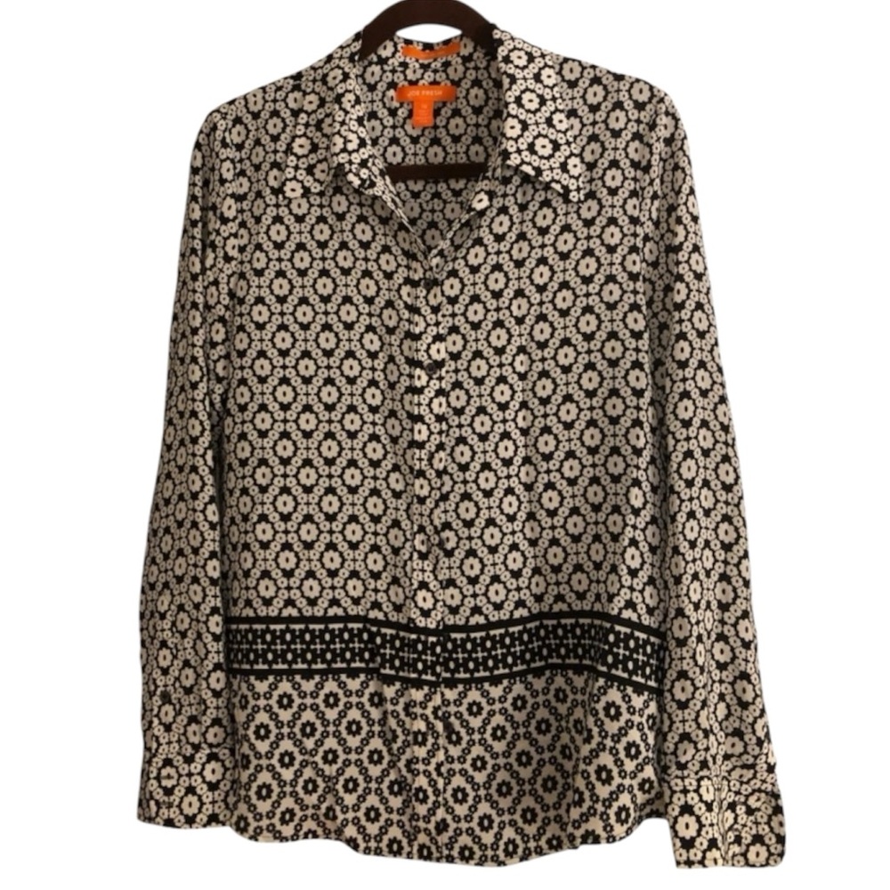 Joe Fresh NWOT 100% silk blouse button down - size L